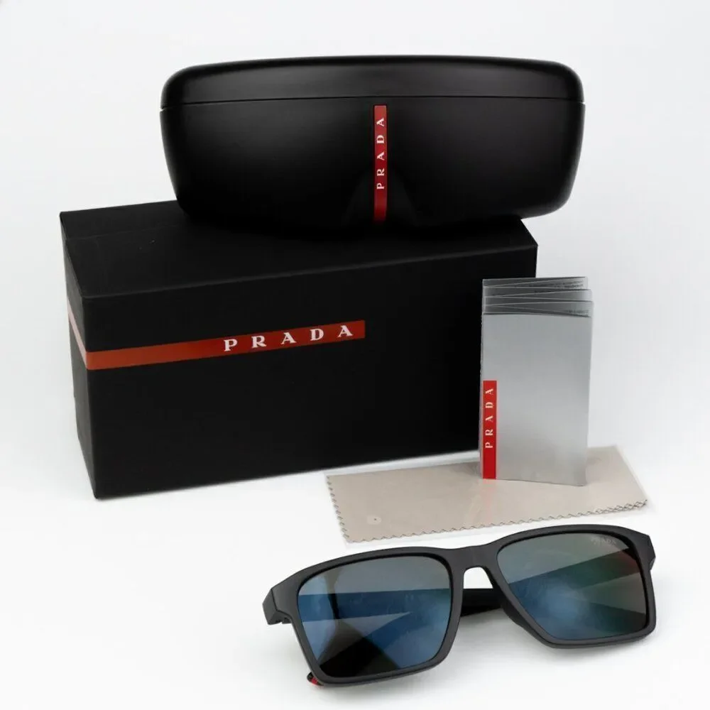 NEW Prada Linea Rossa PS05YS 1BO10A Matte Black Mirror Red Unisex Sunglasses